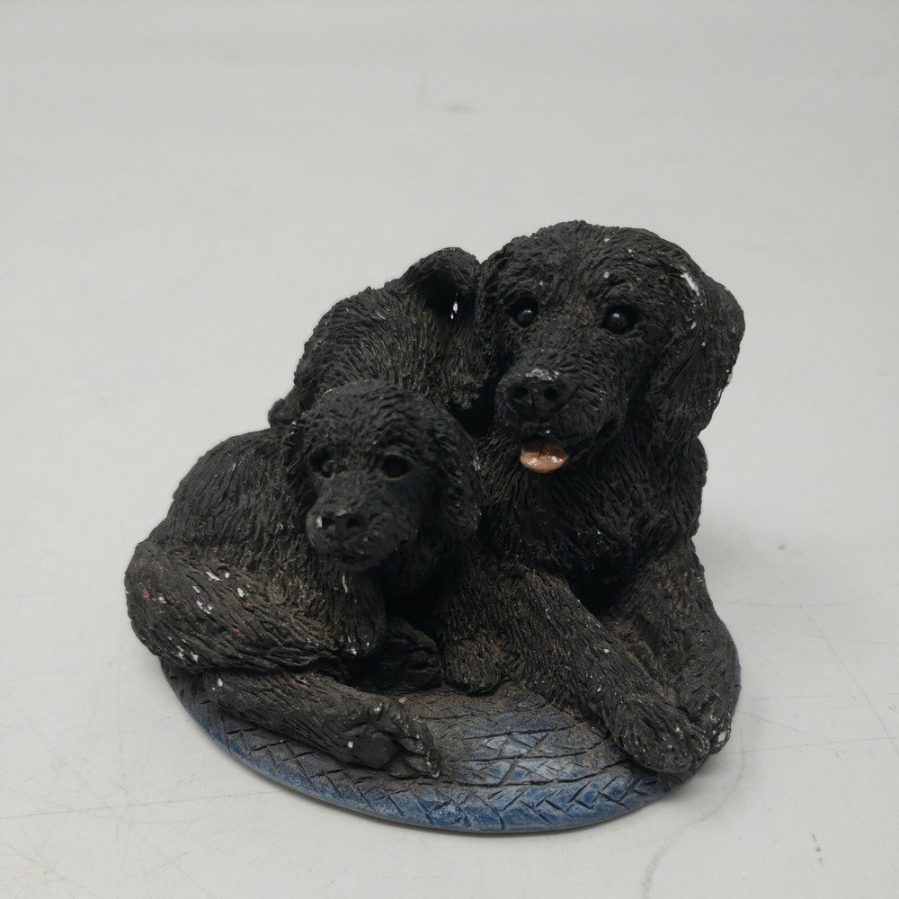 Vintage Black Dog Mother and Puppy Stone Cutters SC-753 Great Condition Figure